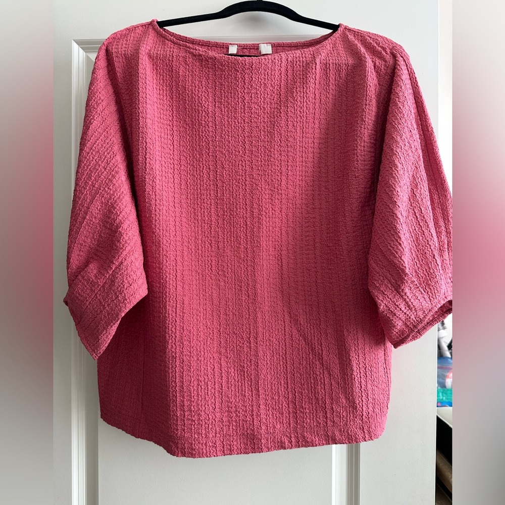 LOFT Textured Pink Blouse